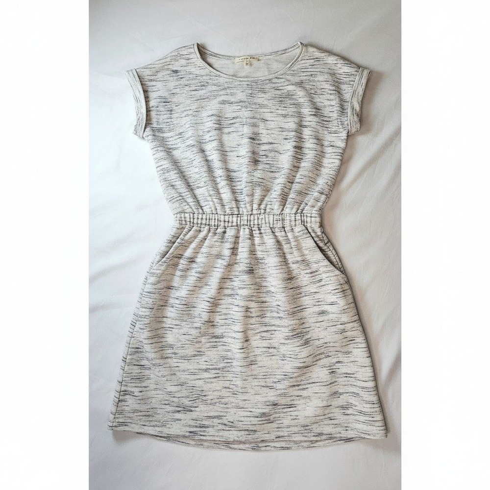 Copper Key Womens Space Dye T-Shirt Dress White‎ Grey Elastic Waist XS